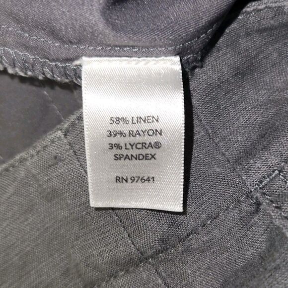 J. Jill Grey Linen Blend Cropped Wide Leg Pants Size 10 Lagenlook - Picture 9 of 11